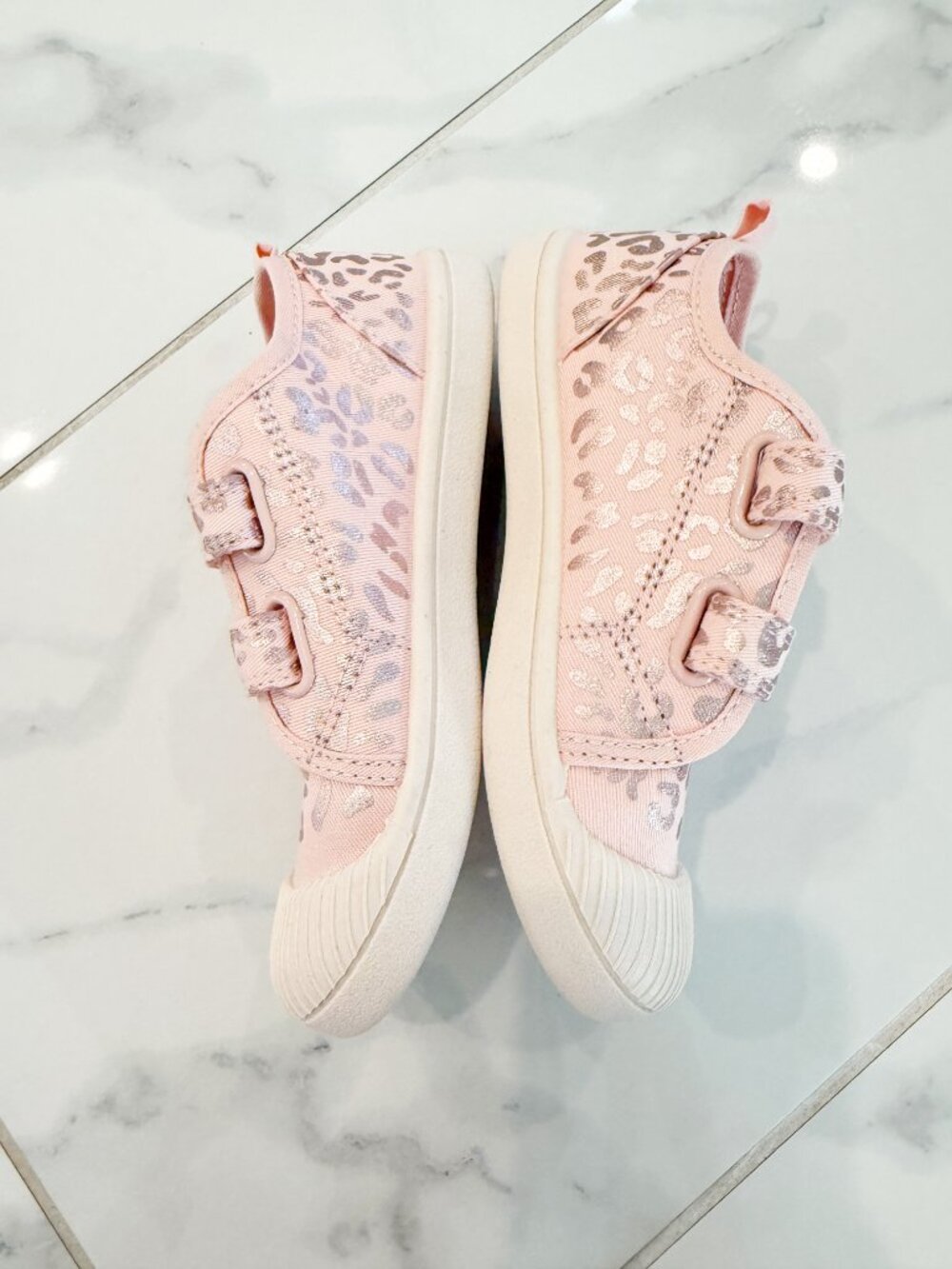 Cat & Jack Pink Toddler 12 Parker Hook and Loop Closure Leopard Print Sneakers - Picture 5 of 9